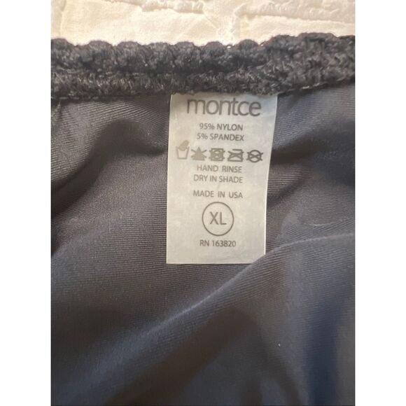 Montce Women's Black Monokini Cutouts Crochet KY One Piece Swimsuit Size XL NWOT - Picture 8 of 9